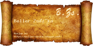 Beller Zsóka névjegykártya
